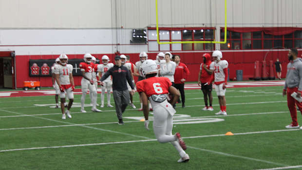 Wisconsin wide receiver Dean Engram during spring practice.